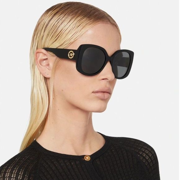 New Versace Black Women's Sunglasses w/ Box - Picture 1 of 6